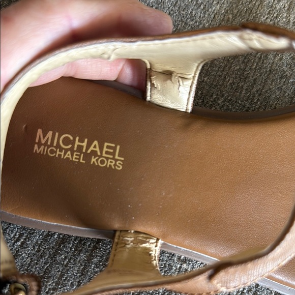 MICHAEL Michael Kors Brown Sandals for Women, Gold accents, size 7.5M - Picture 8 of 10